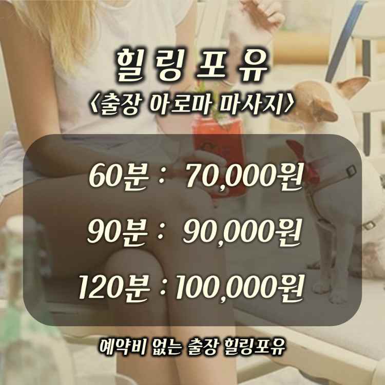 24시 예약가능한 일산출장안마 아로마마사지 가격안내 60분:70,000원 90분:80,000원 120분:100,000원