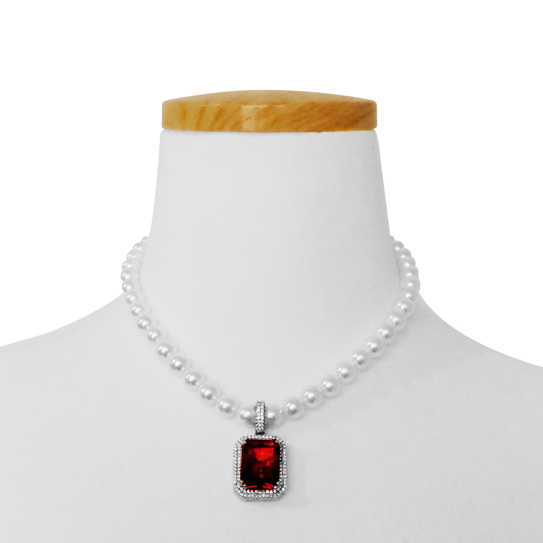 RED EYE PEARL CHOKER