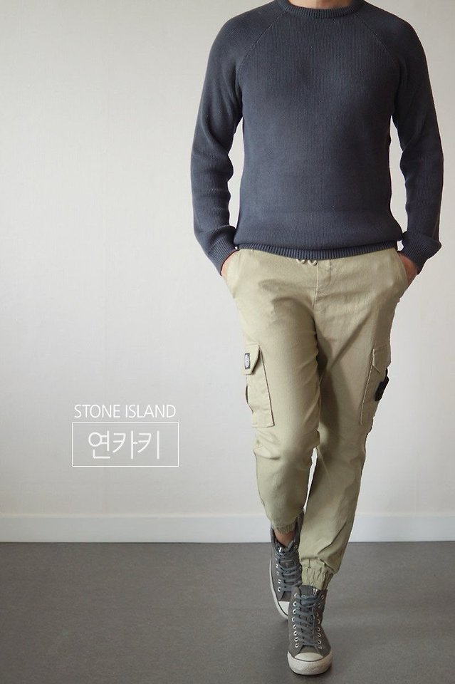[국내배송] 스톤아일랜* 면스판 밴딩 카고팬츠