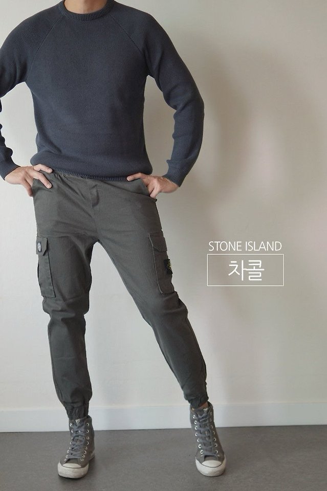 [국내배송] 스톤아일랜* 면스판 밴딩 카고팬츠