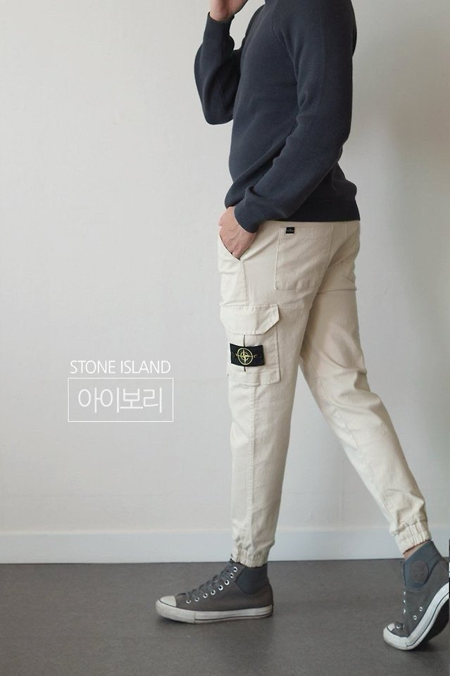 [국내배송] 스톤아일랜* 면스판 밴딩 카고팬츠
