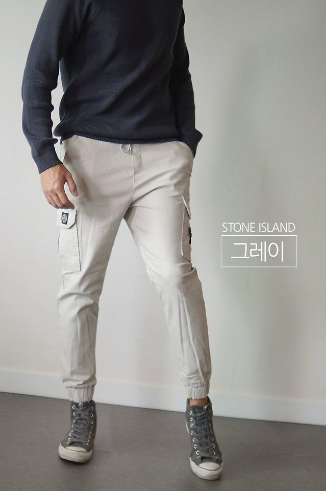 [국내배송] 스톤아일랜* 면스판 밴딩 카고팬츠