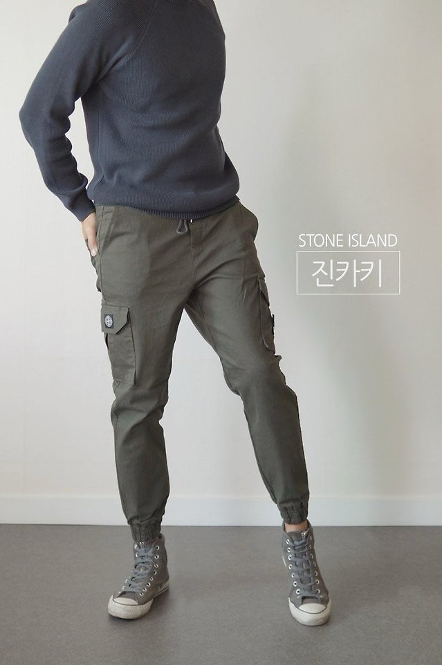 [국내배송] 스톤아일랜* 면스판 밴딩 카고팬츠