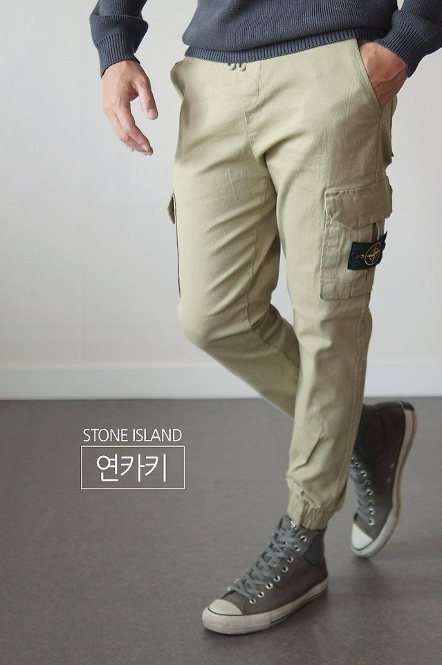 [국내배송] 스톤아일랜* 면스판 밴딩 카고팬츠