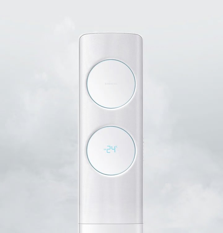 무풍냉방 중인 에어컨을 보여주고 있습니다.