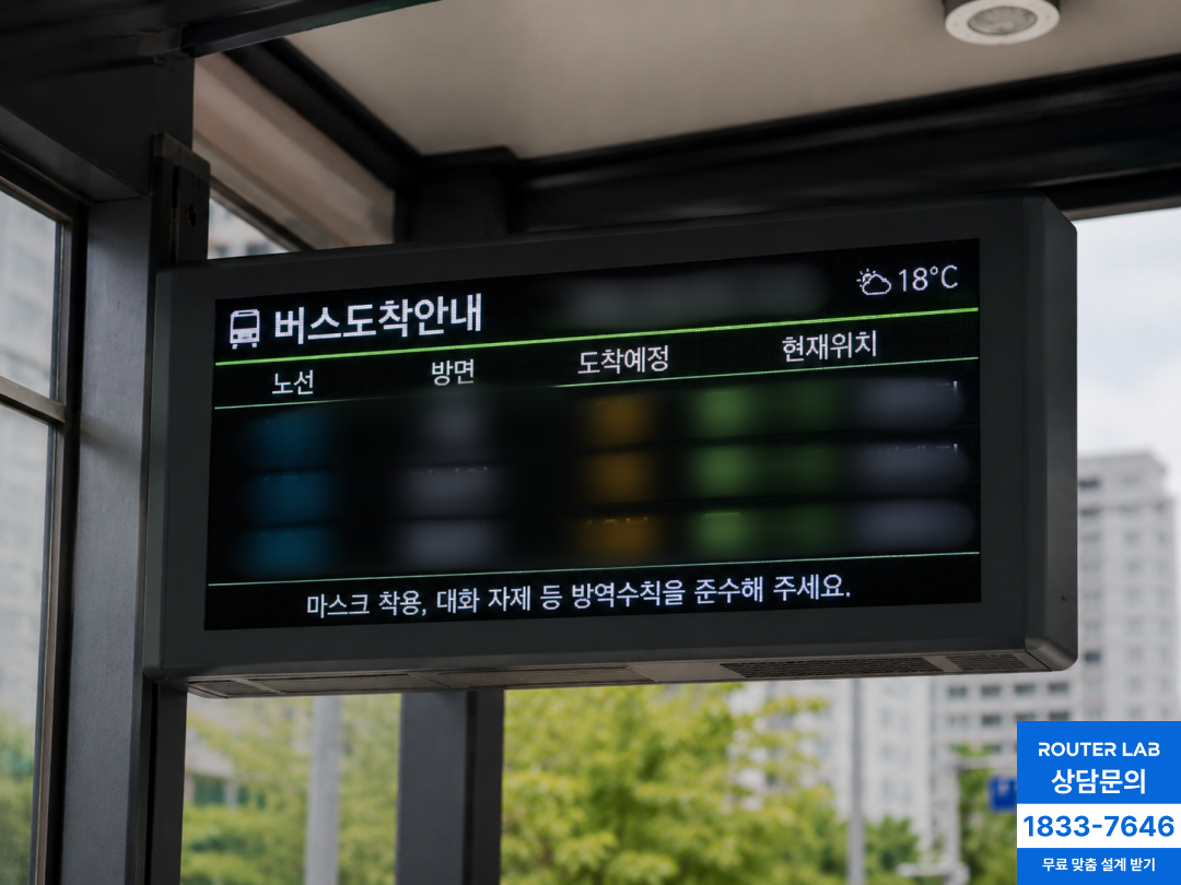 버스 도착 예정 시스템 예시 화면