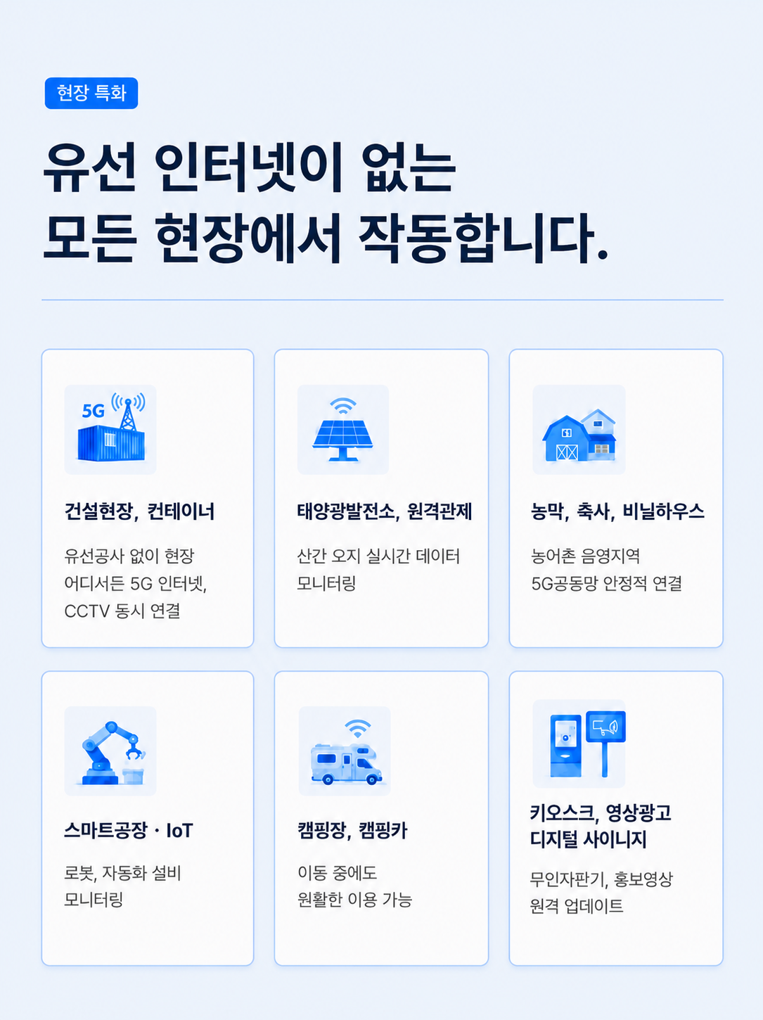 CNR-5G500 5G 라우터 약정 개통 | 건설현장·농막·도로열선 3년 약정 단말기 0원
