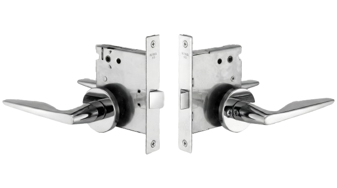 미와 마린락 SOL56-0 레버핸들 모티스락 제품 이미지(기본 타입, 선박·해양 환경 적용) / MIWA Marine Lock SOL56-0 lever handle mortise lock image for marine environments