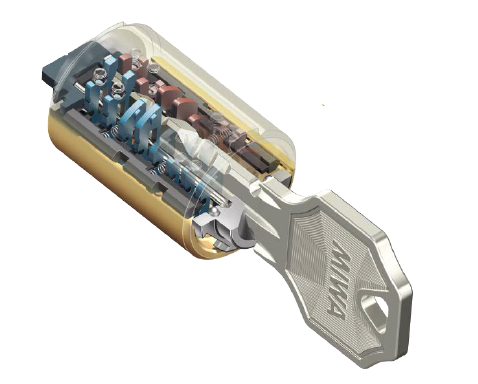 미와락 WR 실린더와 리지컷 리버시블 키 | MIWA WR cylinder and ridge-cut reversible key