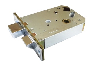 Digital door lock mortise mechanism image showing one-direction handle operation 단방향 모티스의 핸들 동작 방향(한 방향 회전)을 설명하는 디지털도어락 모티스 구조 이미지