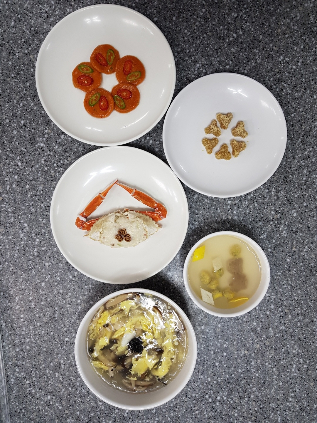 한식조리기능장 실기메뉴_ 궁중닭찜, 꽃게찜, 강란, 장떡, 애탕 : 학원소식