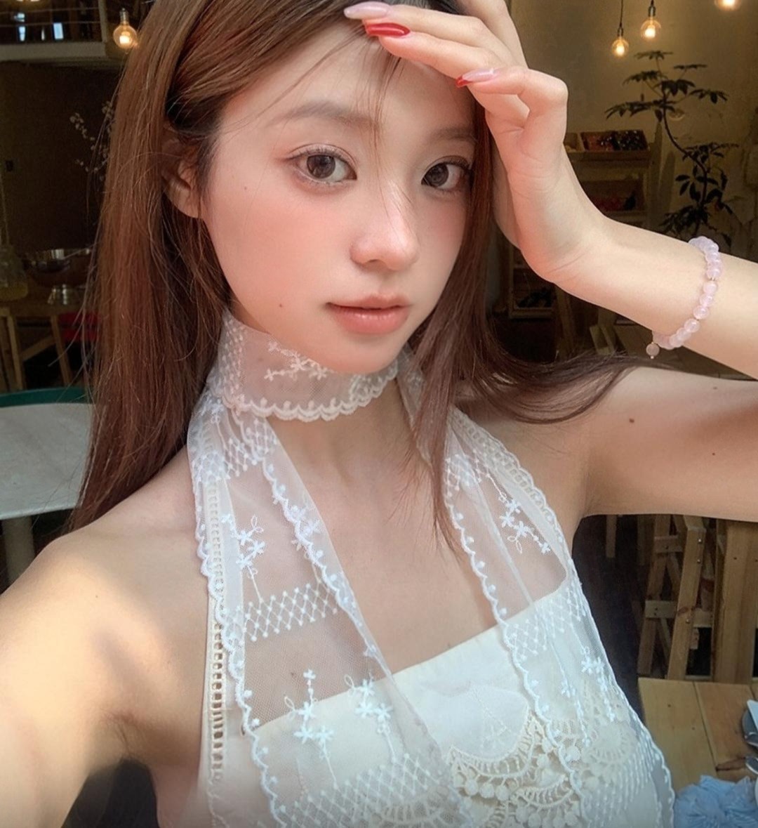 [씨엔엘]잔꽃 롱 레이스 스카프