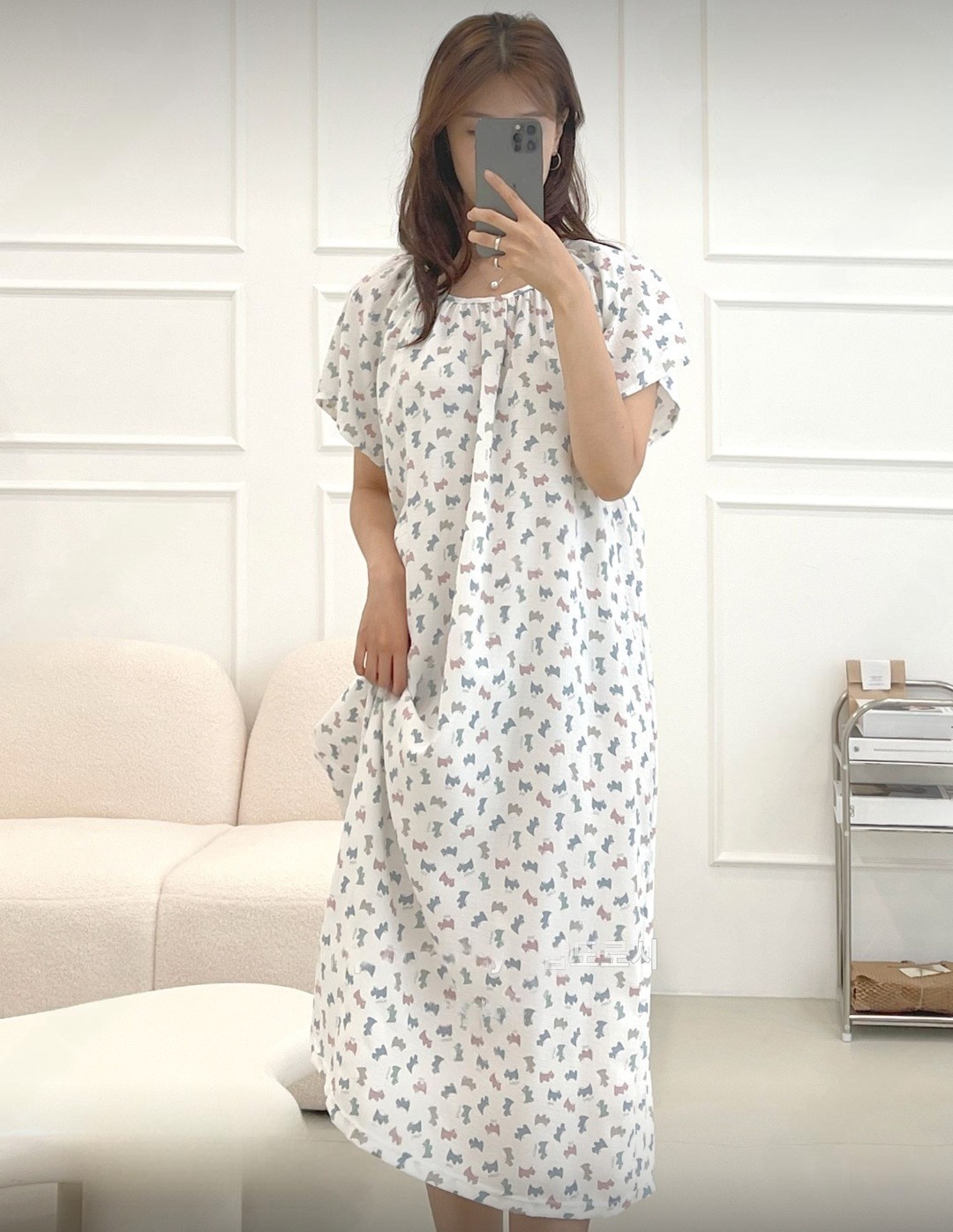 [씨엔엘]레터링 원피스 잠옷