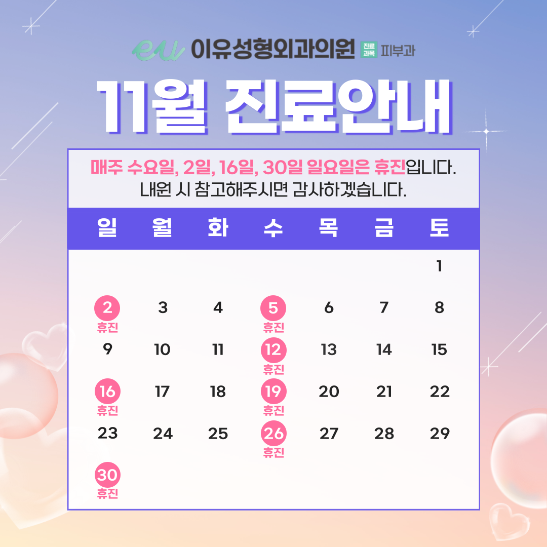 11월 진료안내