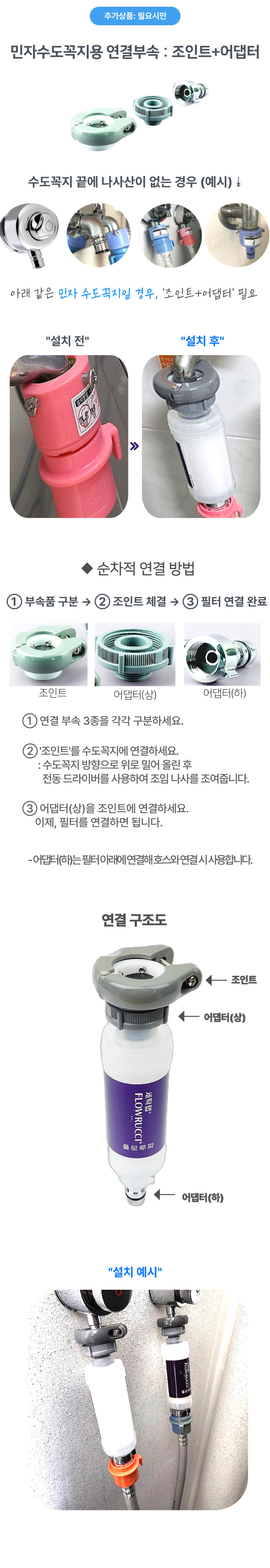 추가 옵션: 조인트·어댑터 부속