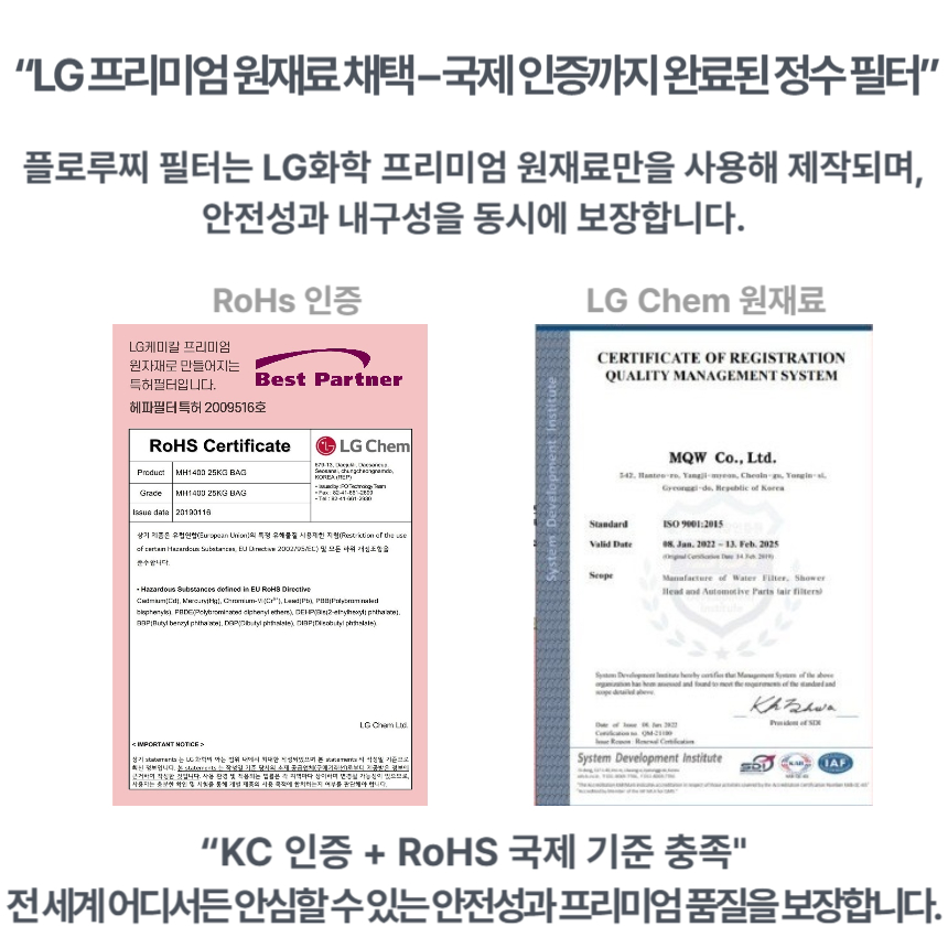 RoHS 적합 원재료 사용