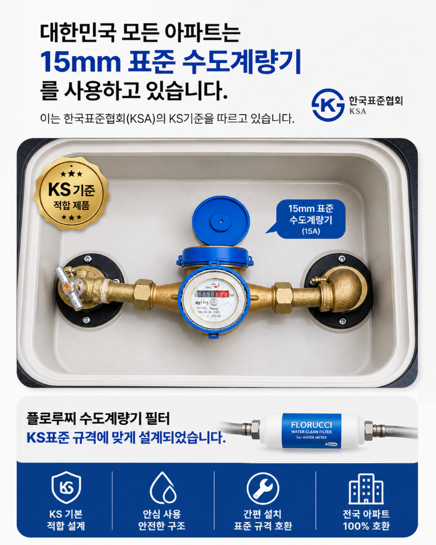 대한민국 수도 KS 기준과 동일한 플로루찌