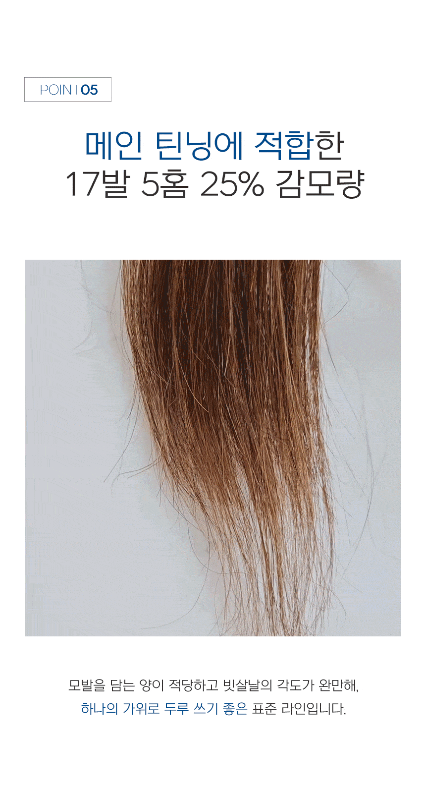 [HANABI Zero Line/1725M] 하나비 전문가용 미용가위 양날 틴닝 5홈17발(25%)