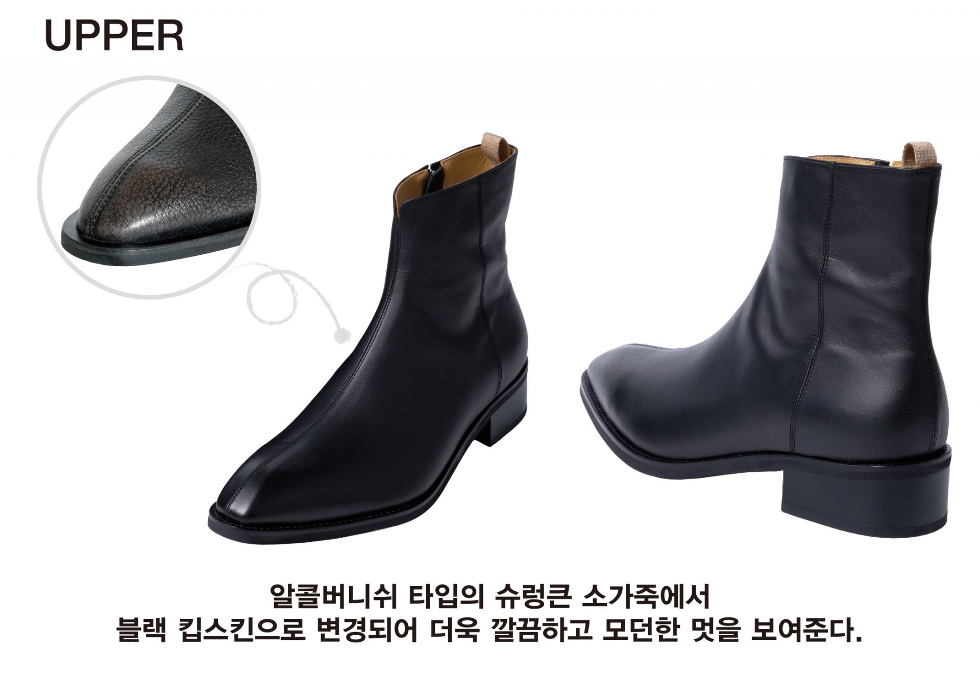 Paul 40 Zip up boot in kipskin Black