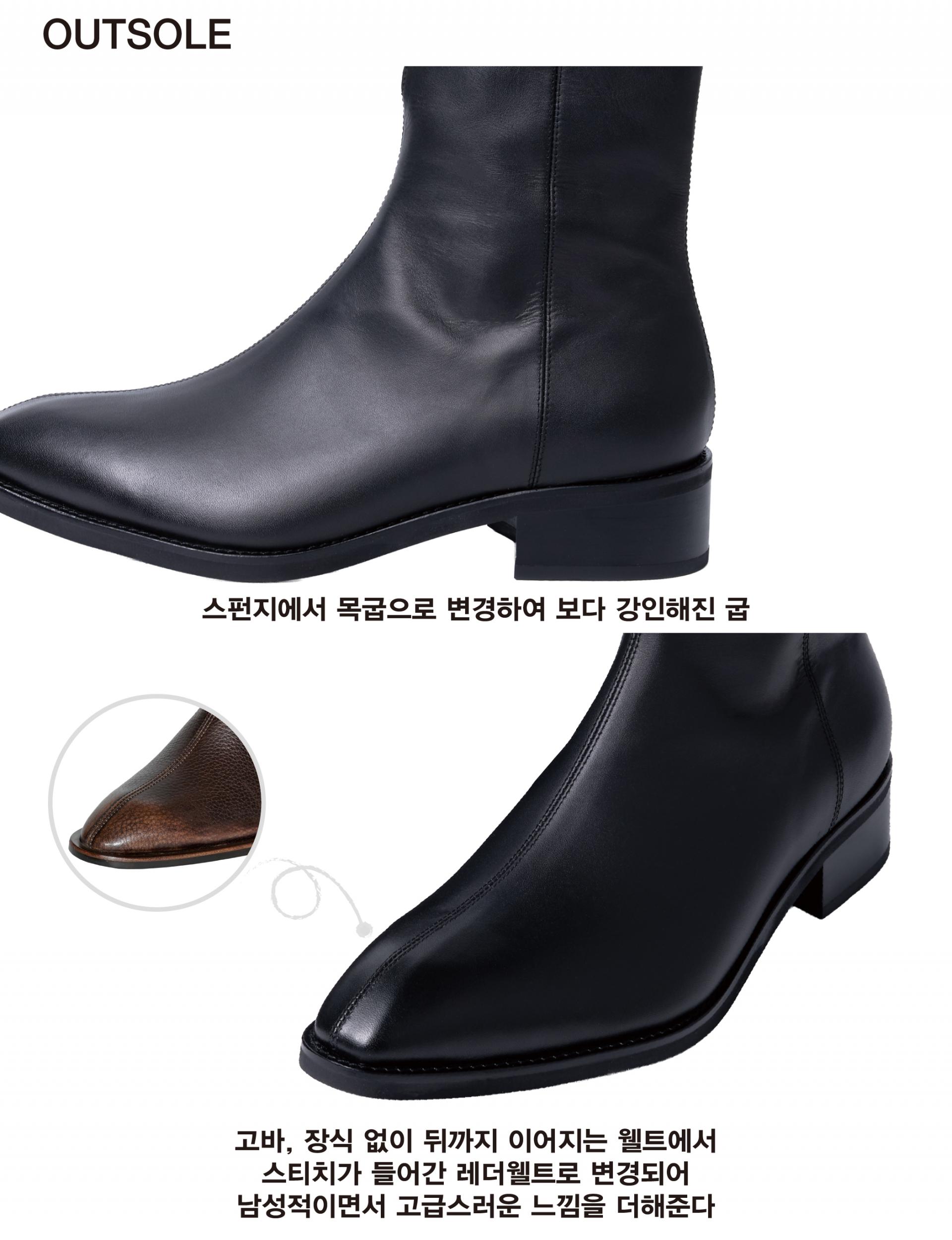 Paul 40 Zip up boot in kipskin Black