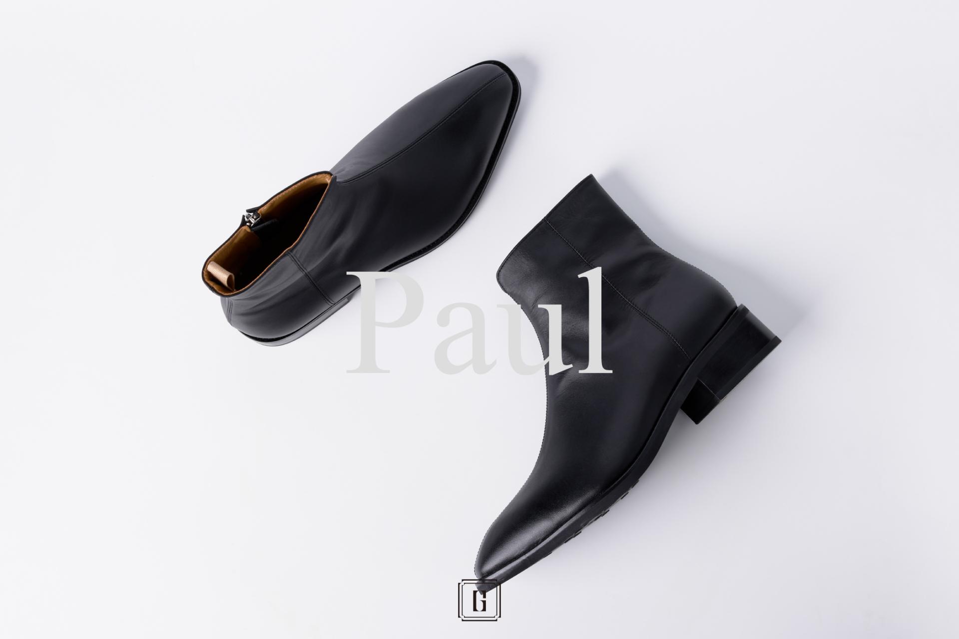 Paul 40 Zip up boot in kipskin Black