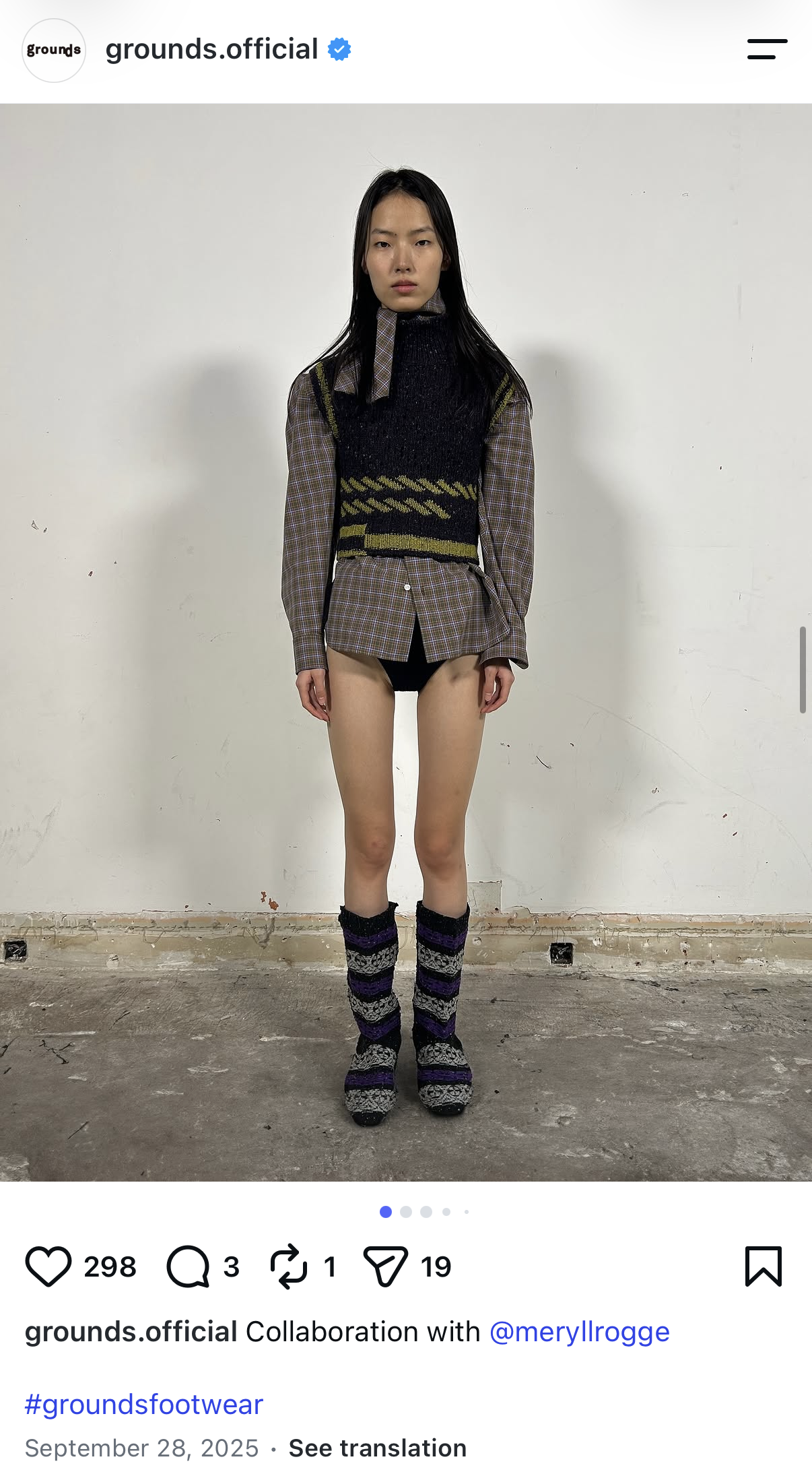 Meryll Rogge x grounds Woven Colorblock Sock Boots