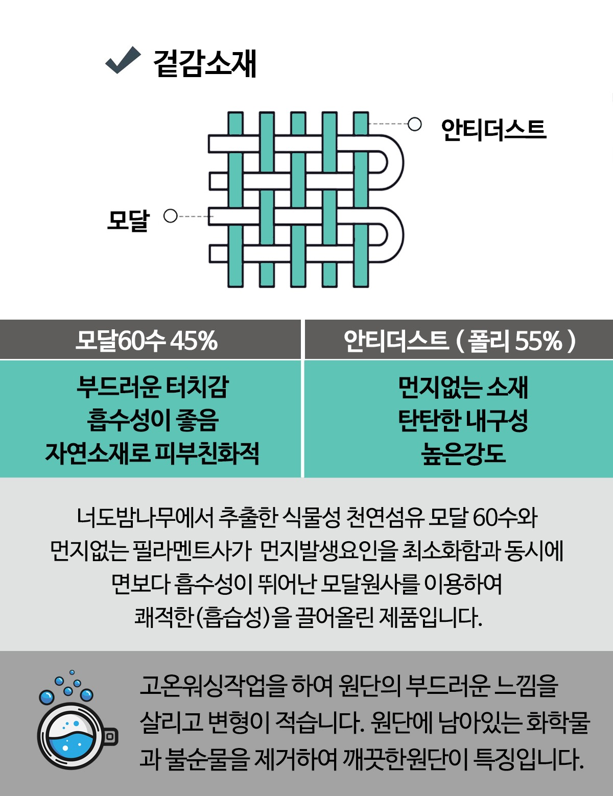 모달60수 알러지케어 호텔침구 이불 | 누빔 3Color