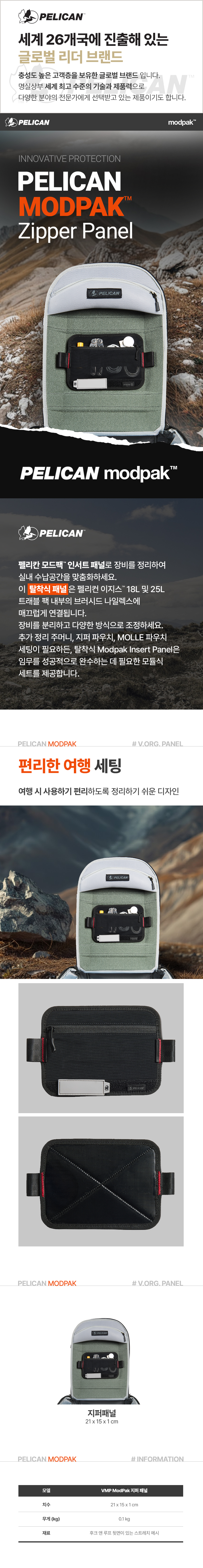 ModPak 탈착식 지퍼 패널 VZP1