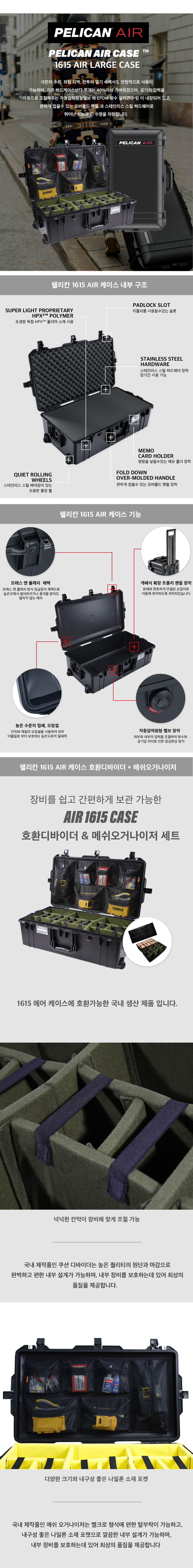 펠리칸 에어케이스 1615 호환 디바이더 + 메쉬오거나이저 세트