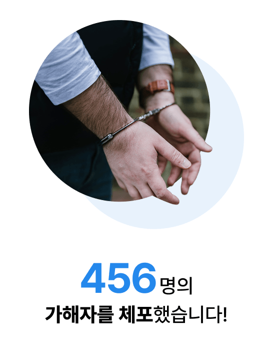 456명의 가해자를 체포했습니다