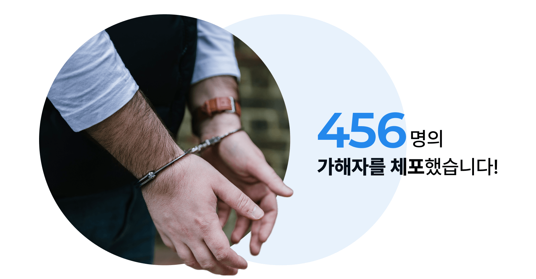 456명의 가해자를 체포했습니다