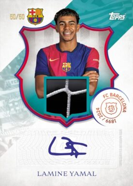 2024-25 TOPPS FC Barcelona 125 Years Anniversary Soccer Cards - 125 Legacy Autograph Relic Lamine Yamal