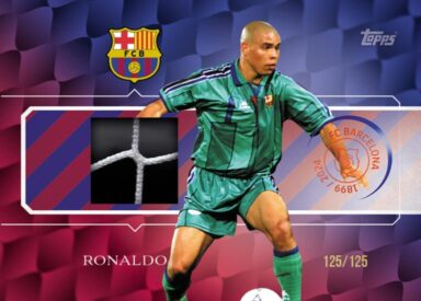 2024-25 TOPPS FC Barcelona 125 Years Anniversary Soccer Cards - Camp Nou Goal Net Relic Ronaldo