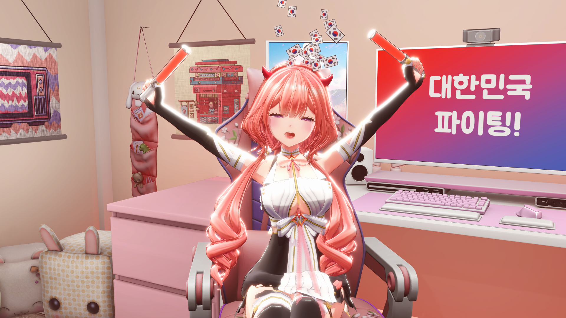 [3D프랍] 붉은 악마 뿔