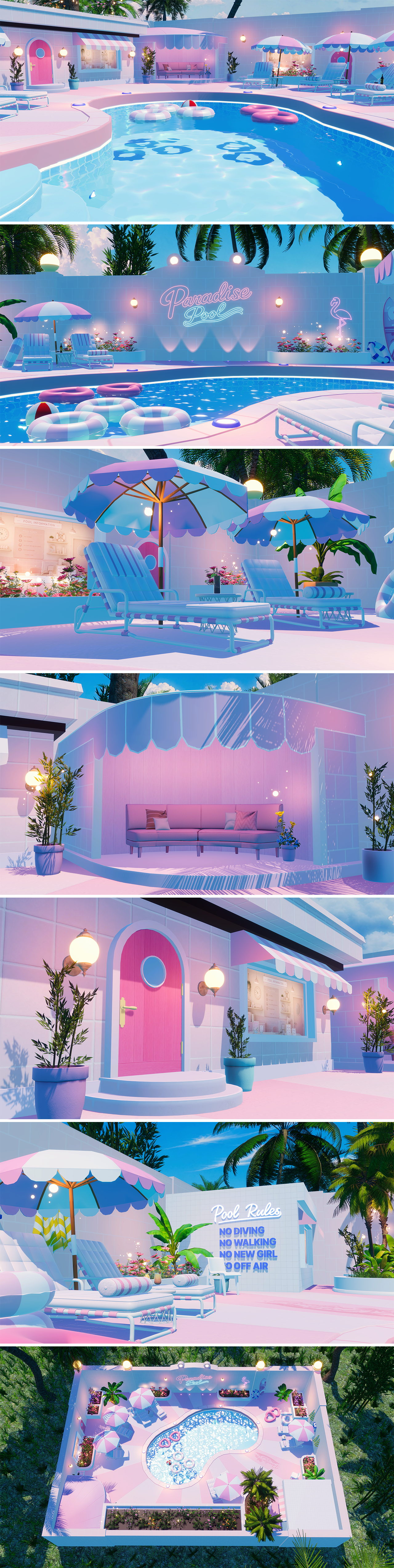 [3D배경] 파라다이스 풀 (호야 작가)