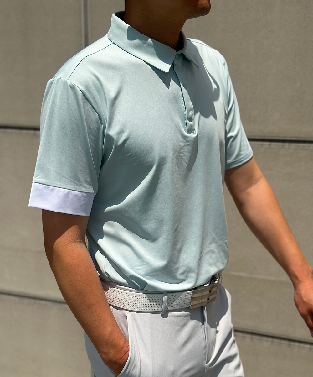 [MENS]소매 배색 쿨링 카라T(3color)