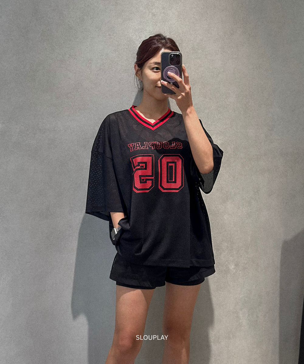 SLPL NO.5 메쉬 저지T(블랙)