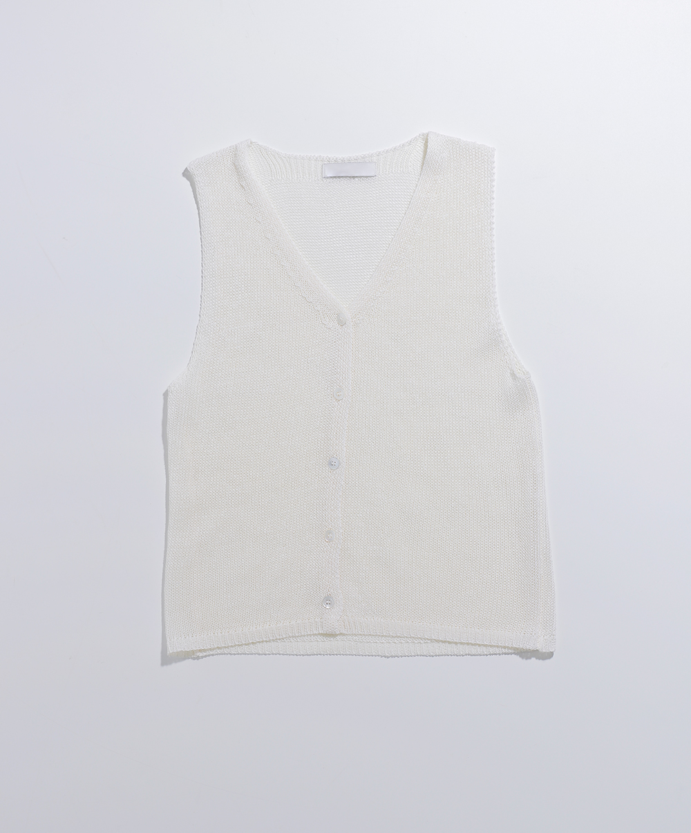 브이넥 여름 니트 조끼(3color)