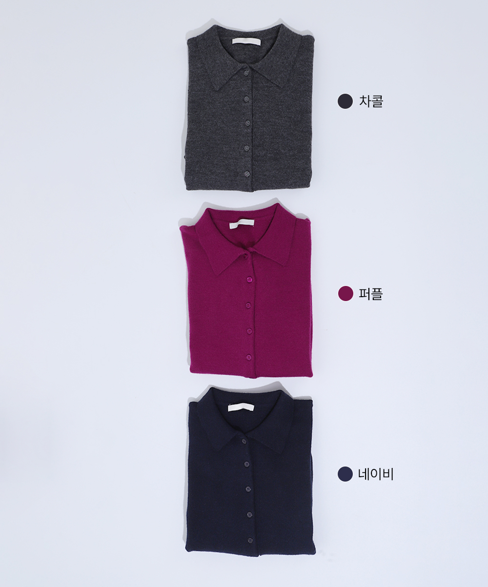 소프트 카라 버튼 니트(3color)
