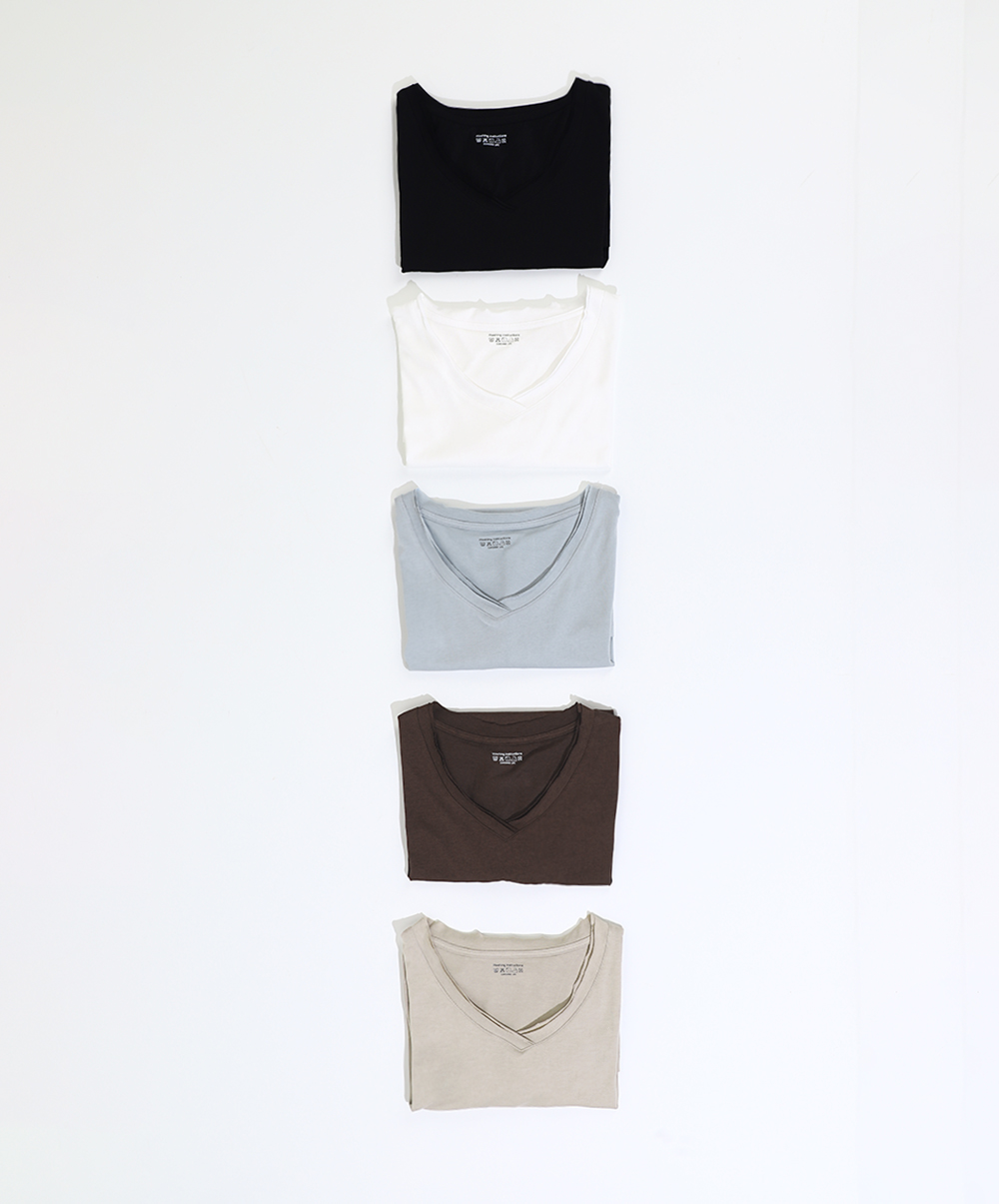 롤링 V넥 티셔츠(5color)