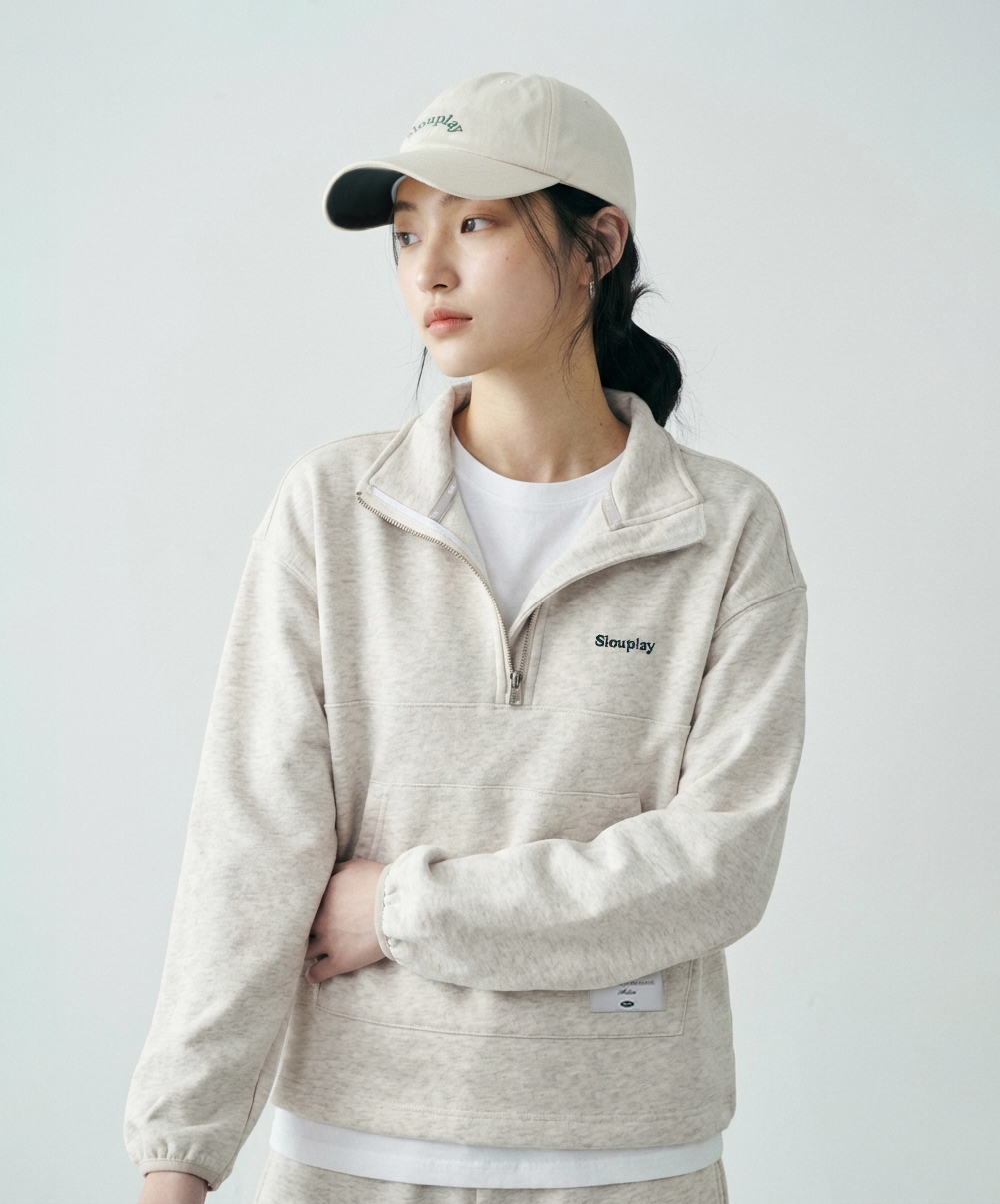 SLPL 그리니치 하프집업 스웻셔츠(오트밀)