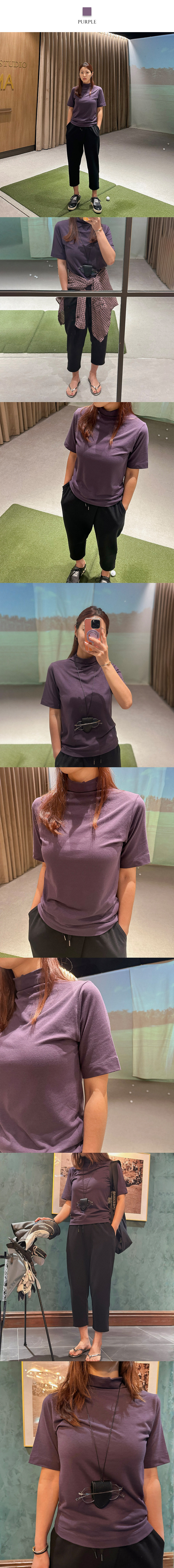 입술폴라 와이드 4부 반팔T(3color)