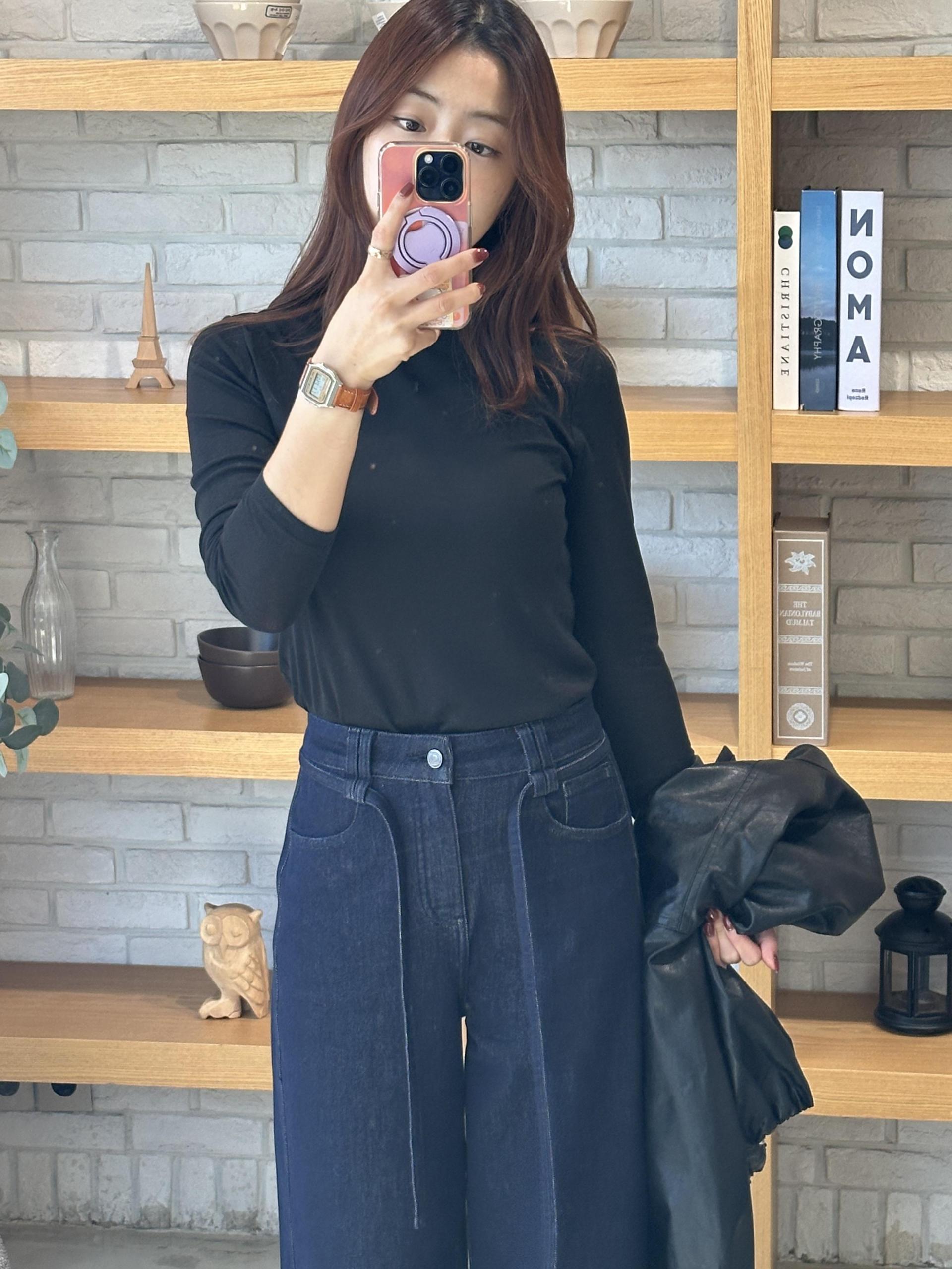 텐션 레이온 하프넥T(6color)
