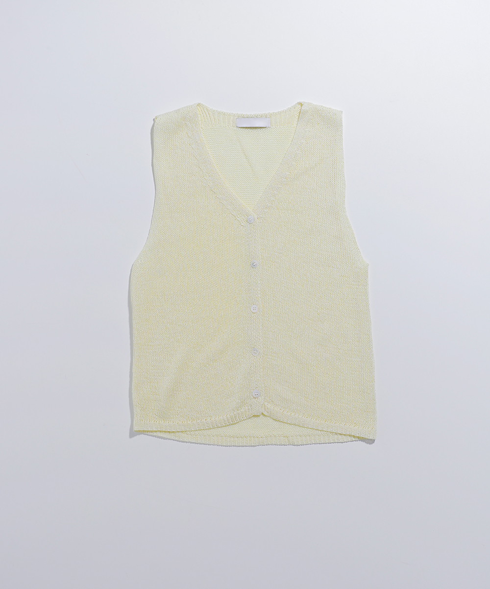 브이넥 여름 니트 조끼(3color)