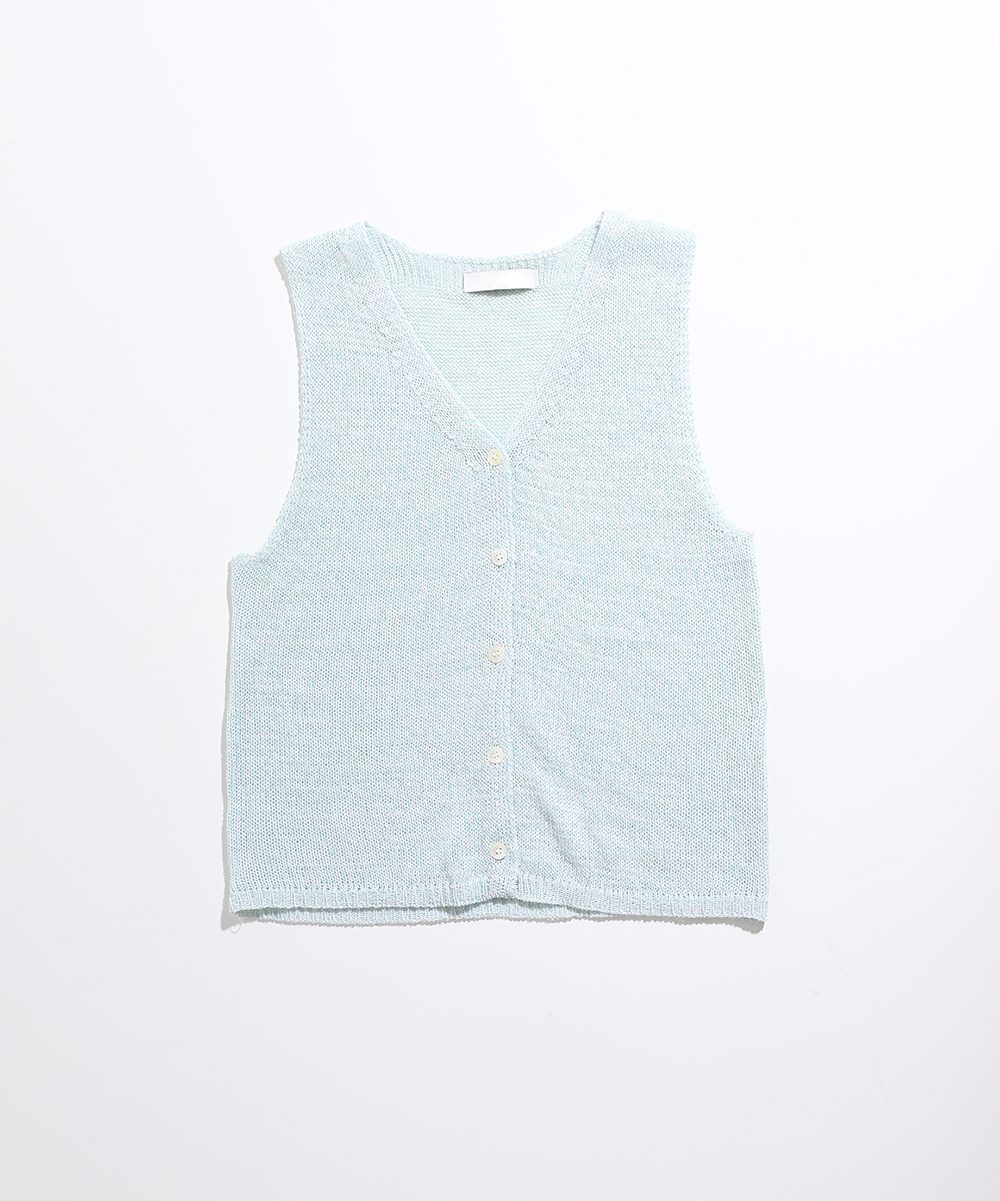 브이넥 여름 니트 조끼(3color)