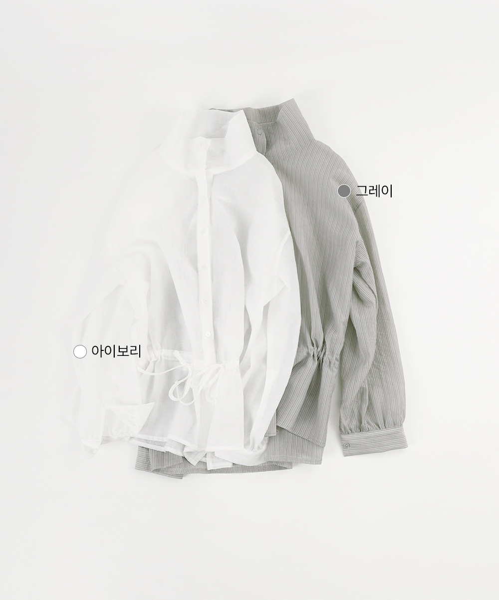 베일 하이넥 블라우스(2color)