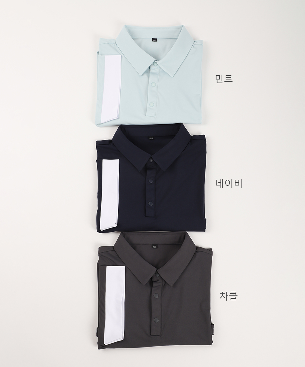 [MENS]소매 배색 쿨링 카라T(3color)