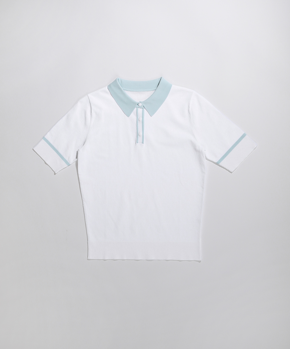 냉감 카라 반팔 니트(2color)