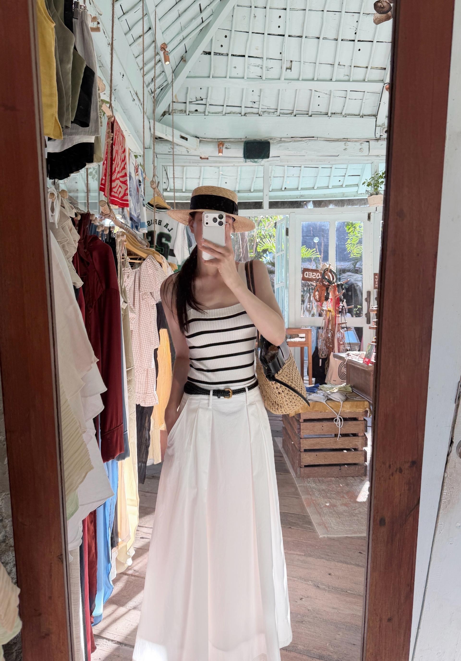 라브리사 스트라이프 콤비 원피스