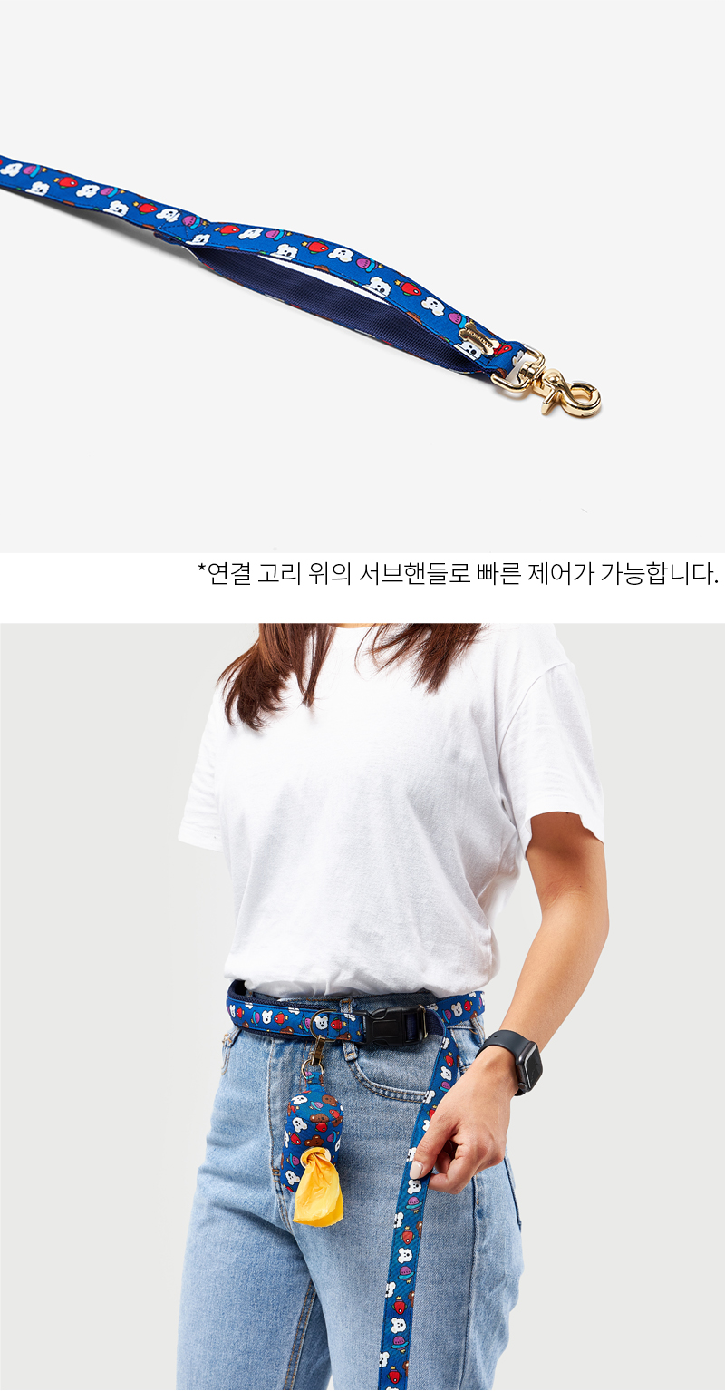 [소/중/대형견용] 노라독 우쥬 핸즈프리 벨트리드줄